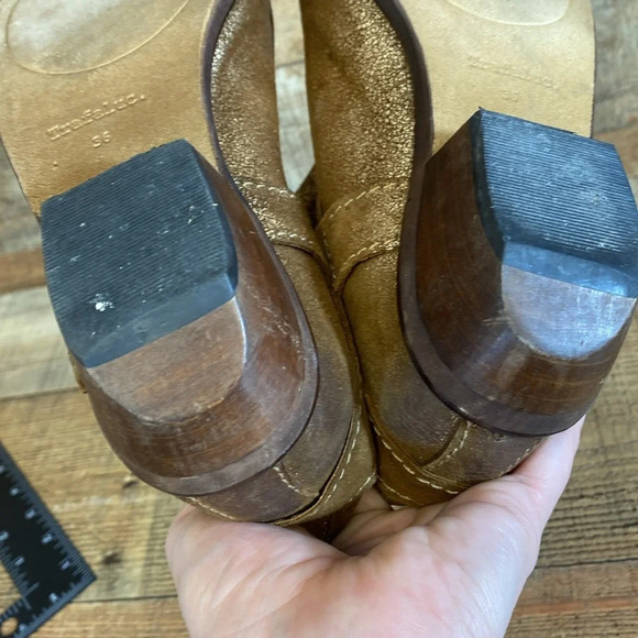 Zara Trafaluc Ankle Boots Womens‎ Size 36 US 5.5 Brown Gold Pointed Western Pull - Picture 13 of 14